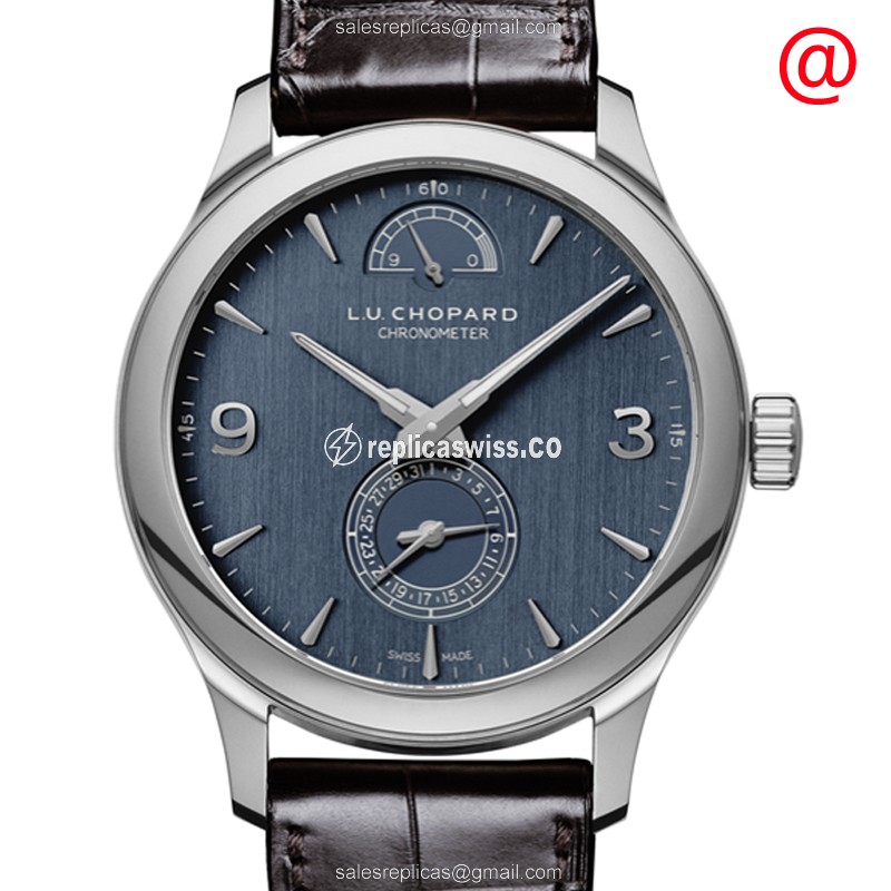 Chopard L.U.C 161926-1002 - Manual Wind 18kt Gold - Blue Dial - Brown Alligator Buckle - Luxury Replica L.U.C Watch